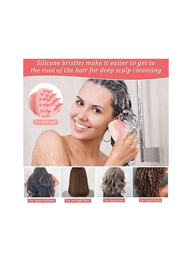X spring 2Pcs 2 In 1 Bath And Shampoo Brush Soft Silicone Exfoliating Shower Brush Glowing Skin Silicone Shower Loofah For Gentle Long Lasting Lathers Gentle Massage And Fine Cleansing  - Image 3