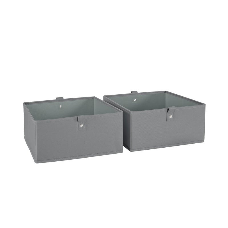 RiverRidge Kids 2pc Folding Storage Bins Set - 10.5” Bin Organizers with Handles - Gray Closet Organizer and Storage for Toys, Games, Shoes - Foldable Cube Storage Organizer Bins for Playroom, Nursery - Image 5