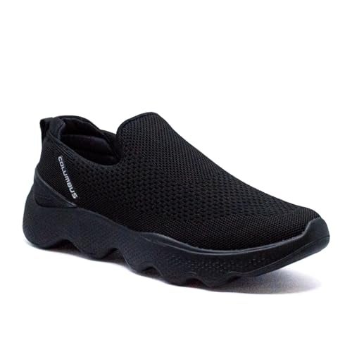 Columbus Sports Shoes - Running Shoes|Walking Shoes| Training & Gym Shoe | Outdoors Shoe for Men (Massager-01) (Black & Silver),UK-08 - Image 1