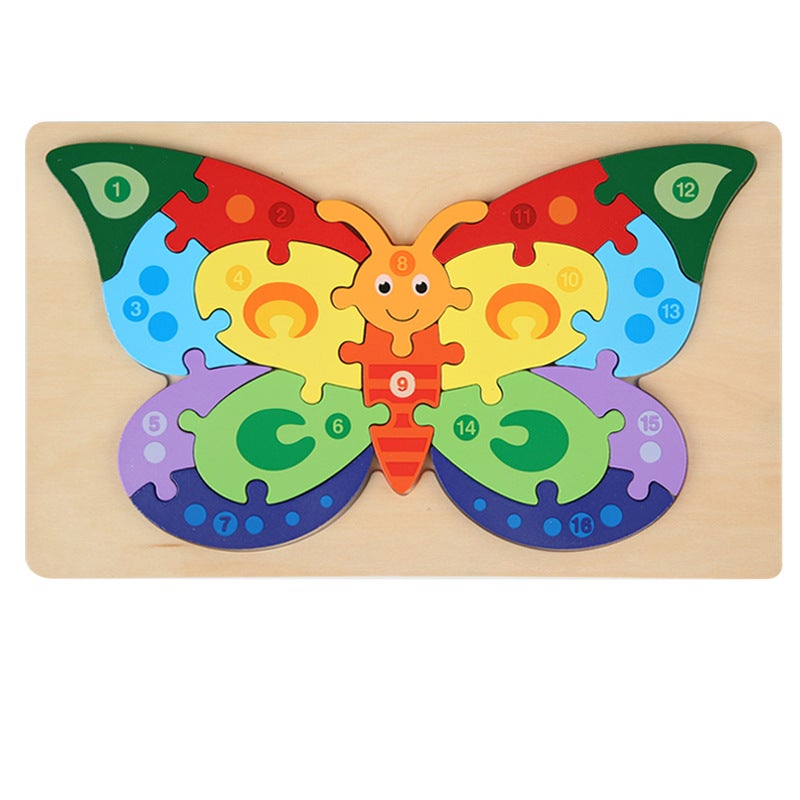 Wooden Buckle Puzzle Toy Early Childhood Education Enlightenment Puzzle Baby Building Blocks Toy Matching Shape Cognitive Puzzle - Image 1