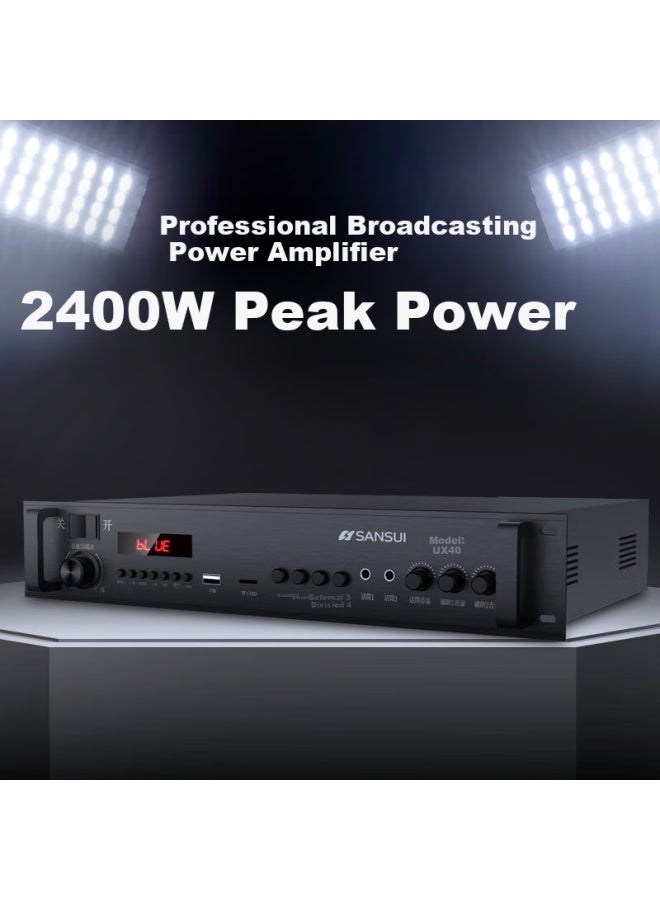 Sansui Ux40 Constant Voltage And Impedance Amplifier, Public Indoor Outdoor School Mall Broadcasting System Speaker Column Loudspeaker Background Music Audio Engineering Intelligent Bluetooth Main Unit, 180w - Image 3