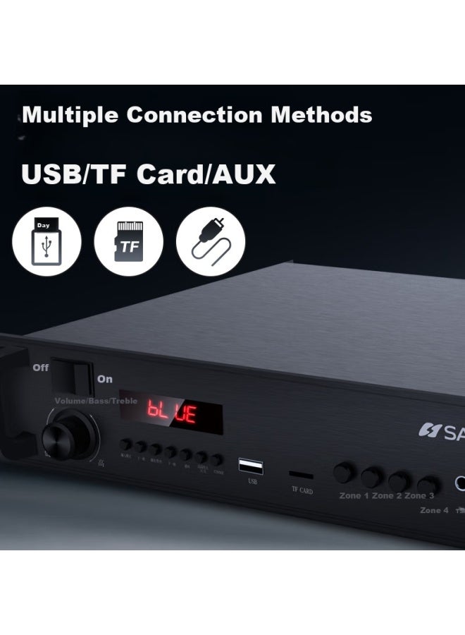 Sansui Ux40 Constant Voltage And Impedance Amplifier, Public Indoor Outdoor School Mall Broadcasting System Speaker Column Loudspeaker Background Music Audio Engineering Intelligent Bluetooth Main Unit, 180w - Image 5