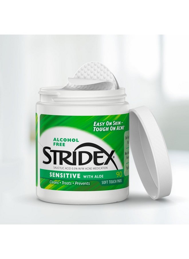 Stridex Medicated Acne Pads, Sensitive, 90 Count, Pack of 3 - Facial Cleansing Wipes, Alcohol-Free Face Pads, Acne Treatment for Face, For Mild to Moderate Acne, Smooth Application - Image 2