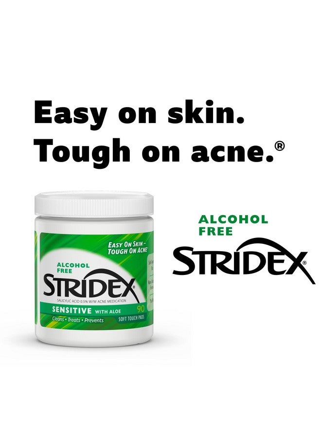 Stridex Medicated Acne Pads, Sensitive, 90 Count, Pack of 3 - Facial Cleansing Wipes, Alcohol-Free Face Pads, Acne Treatment for Face, For Mild to Moderate Acne, Smooth Application - Image 4