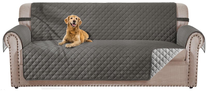 HOMERILLA HOMERILLA Reversible 3 Cushion Couch Cover for Dogs Water Resistant Washable Pets Furniture Protector Sofa Cover with Elastic Straps Sofa 68 Cyan GreyLight Grey 