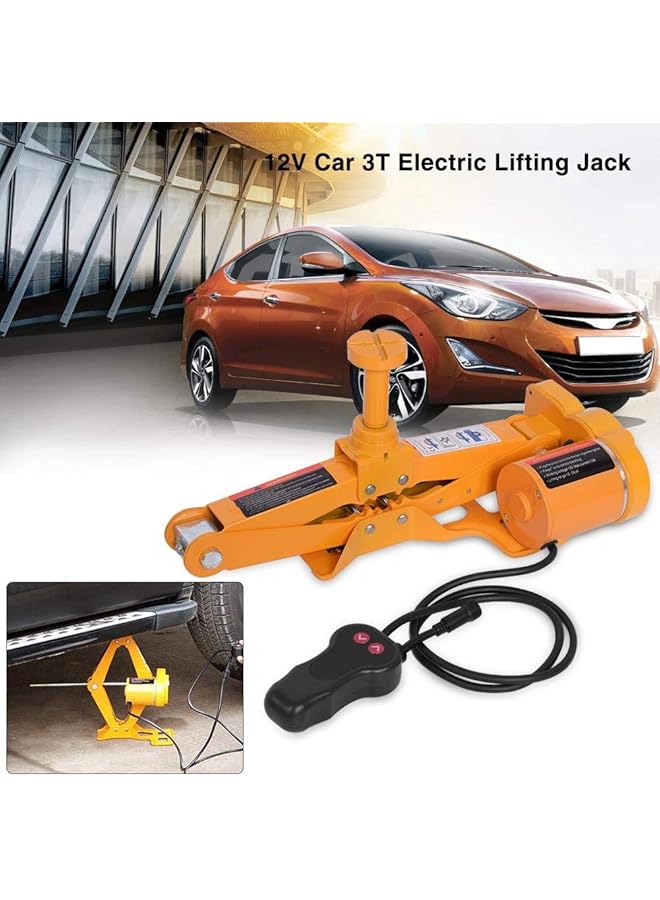 3XR 3Ton Electronic Jack 12V For Sedan/Suv/Pickup, Yellow/Orange - Image 3