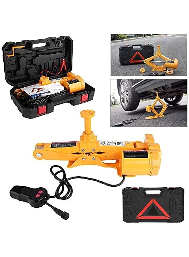 3XR 3Ton Electronic Jack 12V For Sedan/Suv/Pickup, Yellow/Orange - Image 1