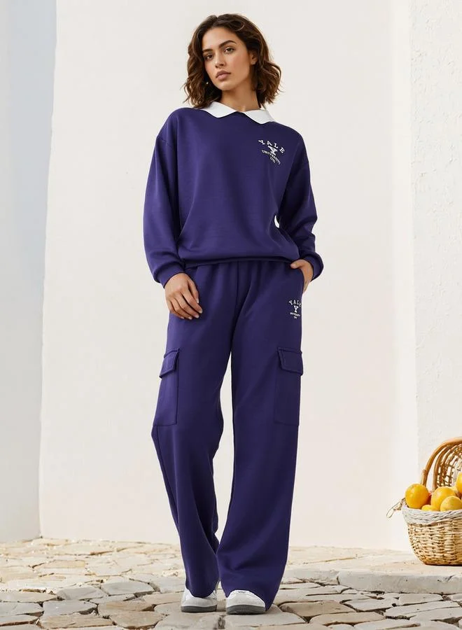 SP Characters Yale University Print Cargo Joggers with Drawstring Closure