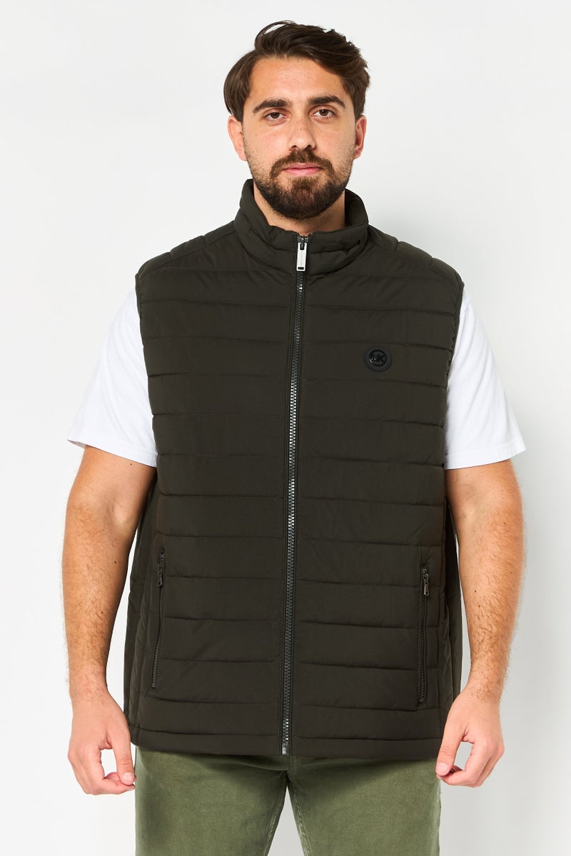 Michael Kors Men Quilted Puffer Vest Jacket, Olive - Image 1
