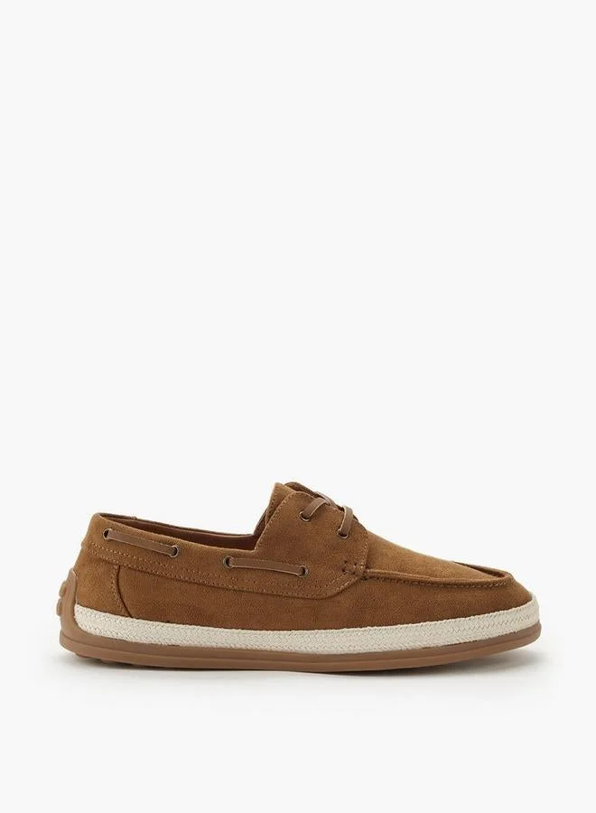 ببرمنة Men Lace-Up Espadrille Boat Shoes