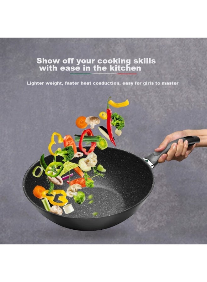Ballarini Non-stick Pan, Six-core With Titanium, Imported Wok, Chinese Stir-fry Pan, Compatible With Induction Cookers, Venice Titanium Gold Rock, 30cm - Image 4
