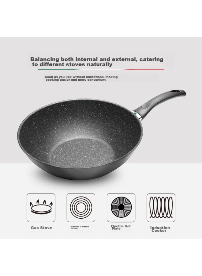 Ballarini Non-stick Pan, Six-core With Titanium, Imported Wok, Chinese Stir-fry Pan, Compatible With Induction Cookers, Venice Titanium Gold Rock, 30cm - Image 5