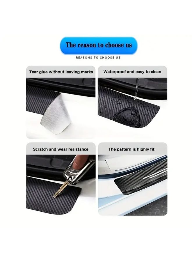 4 In 1 Threshold Protector For X Trail Scratch Resistant Carbon Fiber Easy Install - Image 4