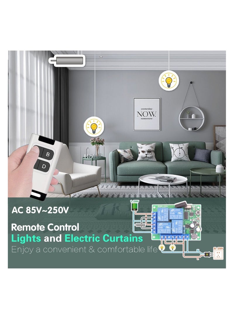 433 ميجا هرتز RF التحكم عن بعد العالمي اللاسلكي التيار المتناوب 110 فولت 220 فولت التبديل 4 قناة التتابع استقبال والارسال لفتح باب البوابة - Image 2