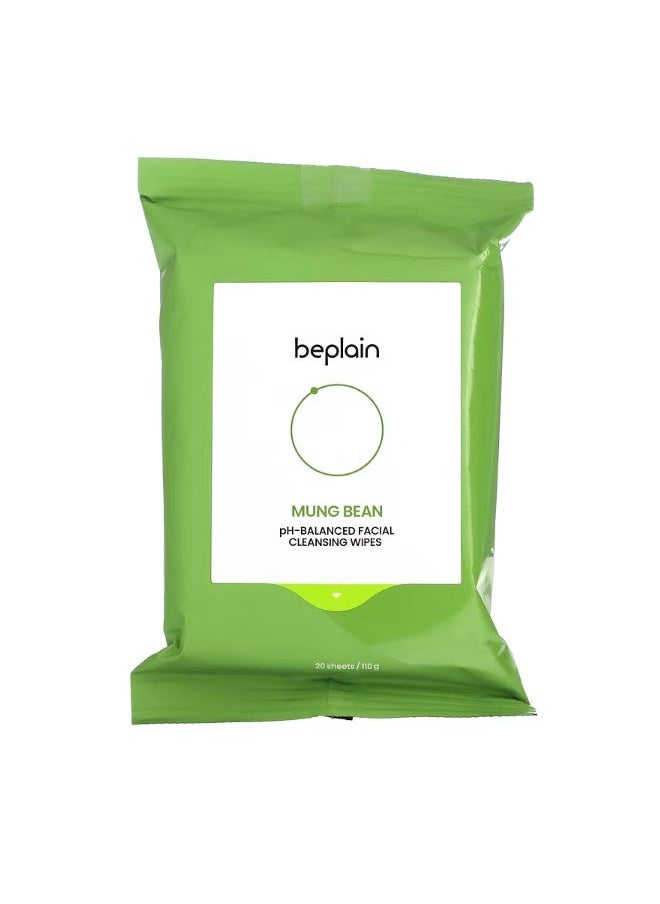 beplain - Mung Bean pH Balanced Facial Cleansing Wipes 20 Sheets - Image 1