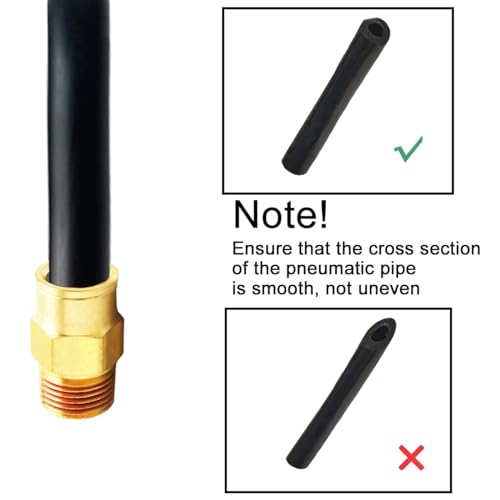 TL TOOLEGIN Push-to-Connect Pneumatic Fittings Set - 1/4" Tube OD x 1/8" NPT Male DOT Air Brake Line Fittings, 5pcs Brass Air Hose Quick Connect Fitting - Image 4