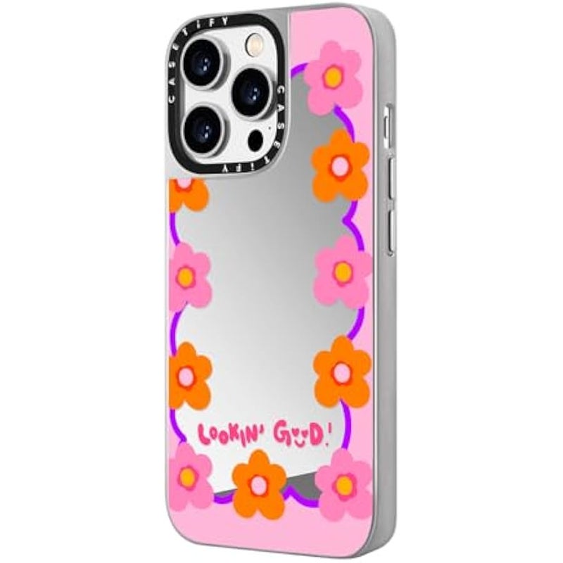 Casetify Mirror Case for iPhone 14 Pro Compatible with Magsafe - Lookin Good! - Phone Case - Silver on Silver - Image 5