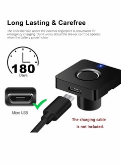 KASTWAVE Electronic Cabinet Lock, Smart Biometric Hidden File Cabinet Lock, Fingerprint Lock for Box Furniture Drawer Lock Cupboard, Home Office Hidden File Cabinet Locks, USB Rechargeable, Automatic Lock  - Image 4