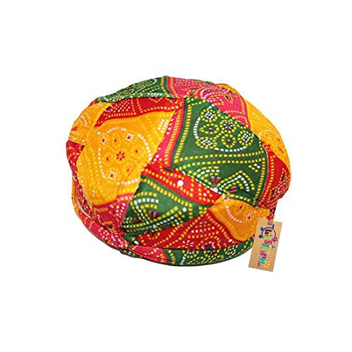 Western Era Rajasthani Traditional Pagdi Safa for Marriage Mehandi Holi Function Decoration for Kids, Men and Women (Free Size) (Pack of 2) - Image 4