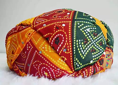 Western Era Rajasthani Traditional Pagdi Safa for Marriage Mehandi Holi Function Decoration for Kids, Men and Women (Free Size) (Pack of 2) - Image 2