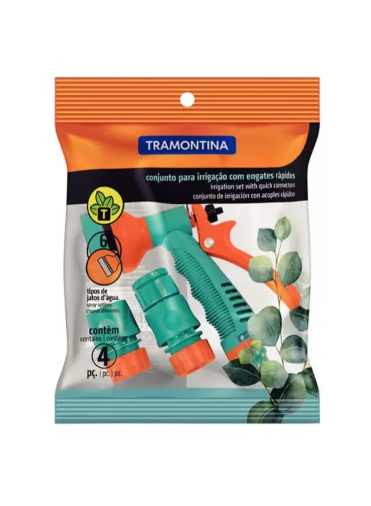 Tramontina 4-Pieces Irrigation Set with Quick Connectors and Water Spray Gun - Image 2