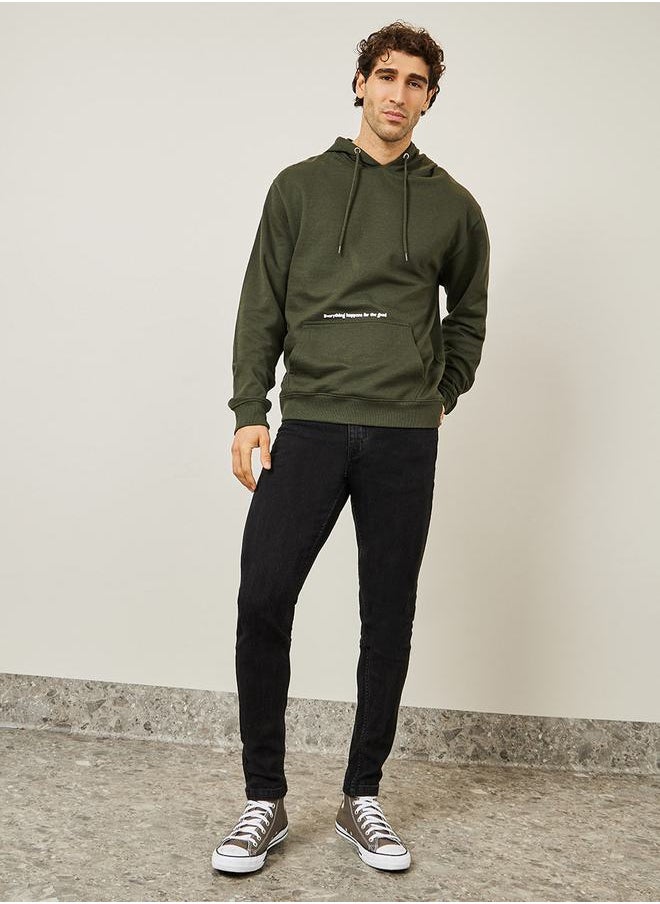 Styli - Minimal Puff Print Fleece Relaxed Fit Hoodie - Image 1