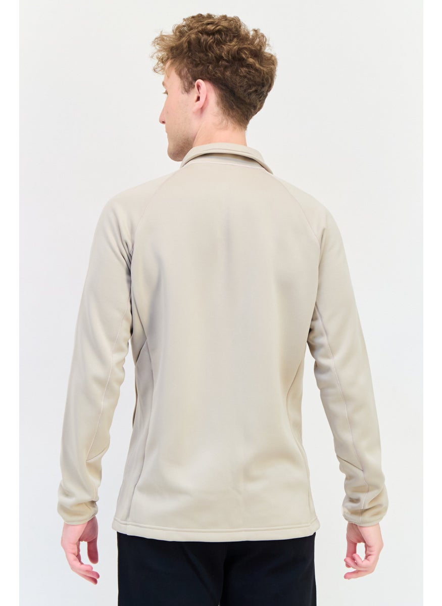 Adidas Men Sportswear Fit Long Sleeve Outdoor Sweatshirt, Beige  - Image 3