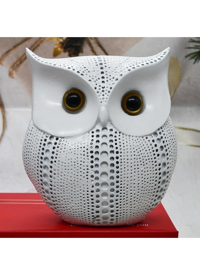 Saugat Traders - Saugat Traders Owl Statue for Home Decor Good Luck Vastu White Owl Showpiece for Living Room Bedroom Office Decoration Figurines Gift Item - Image 1
