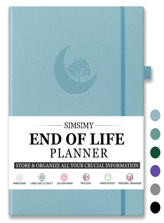 SIMSIMY End of Life Planner, Guided Estate Planning Organizer Notebook, Final Arrangements Organizer for Beneficiary, Will Preparation, Last Wishes & Funeral Planning, In Case of Death Organizer, 8.4x11" - Image 1