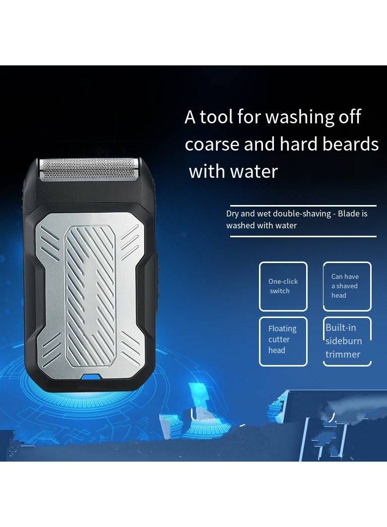 general Rechargeable razor with pop-up sideburn trimmer - a one-in-one device for shaving and trimming facial hair. Reversible electric shaver. - Image 4