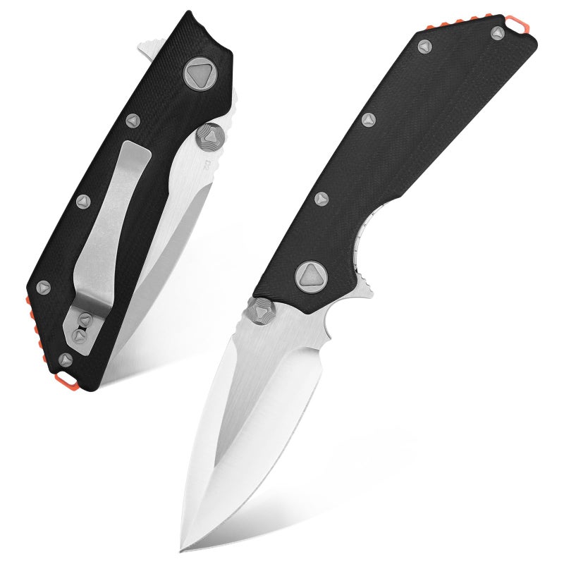 Eafengrow EF335 Folding Knives D2 Blade and G10 Handle,5 inch Closed EDC Pocket Folding Knife with Clip (black) - Image 1