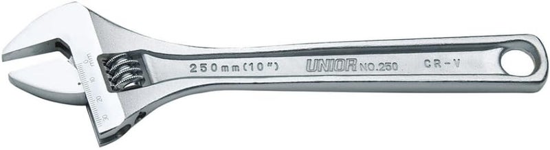 Unior 250mm (10") Adjustable Wrench – Heavy Duty Chrome Vanadium Steel Spanner – Precision Adjustable Jaw Hand Tool