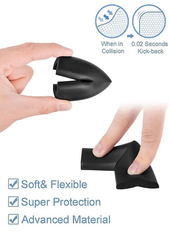 BAYBEE Baby Safety Corner Protector Pack of 16Pcs Table Corner Guards Baby Proofing Corner Guards  3M Pre Taped Corner Protectors Child Safety Edge Guards Black  - Image 2