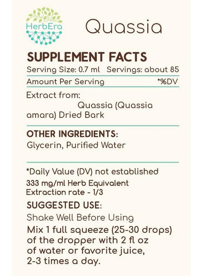 HerbEra Quassia B60 Alcohol-Free Herbal Extract Tincture, Super-Concentrated Wildcrafted Quassia (Quassia Amara) (2 fl oz) - Image 3