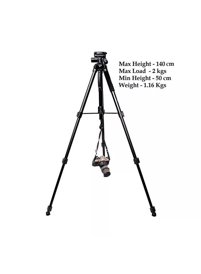 2234 Professional Aluminium Alloy Tripod Stand - 3-Way Swivel Pan Head