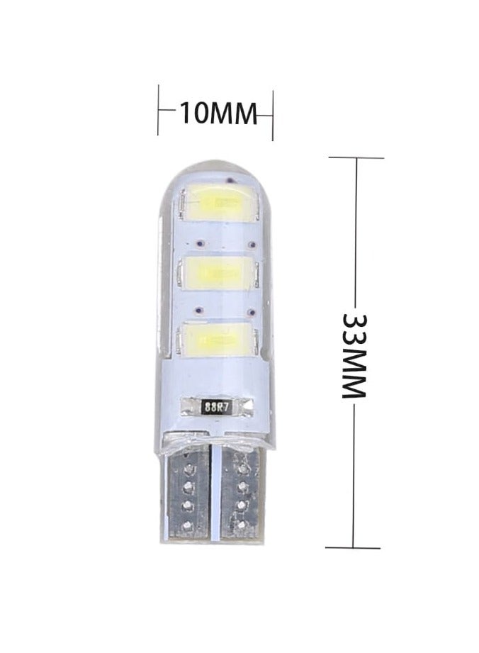 T10 6 SMD Silica Gel Led Parking Bulb Light for Cars (Set of Two, White) - Image 2