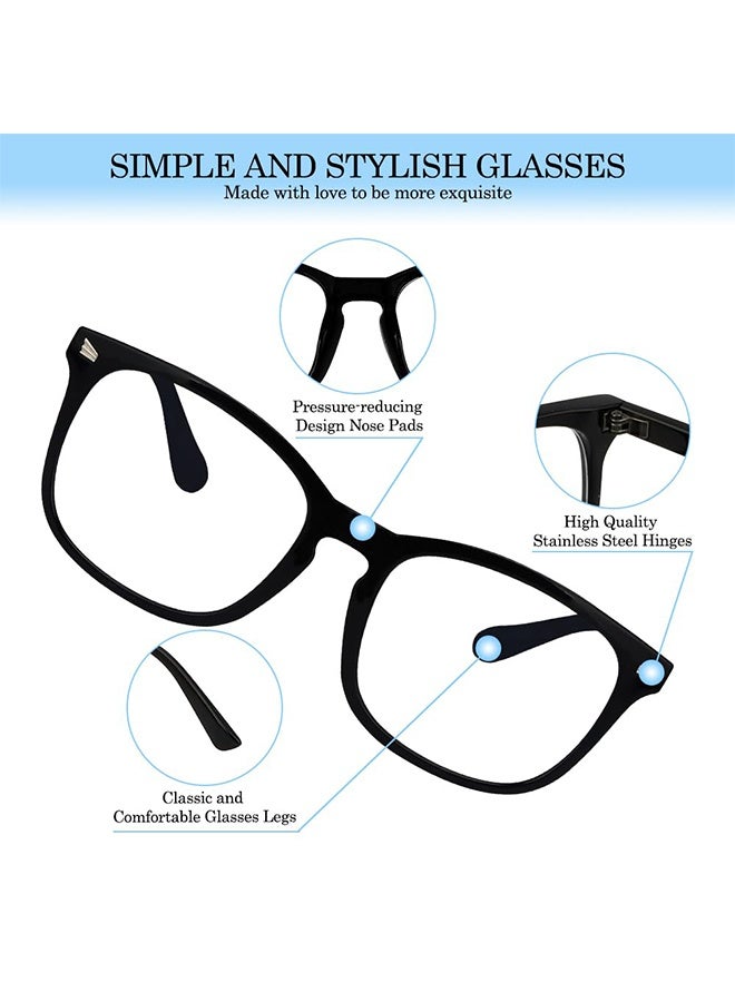 نظارات الضوء الأزرق للنساء والرجال | نظارات حجب الضوء الأزرق بنسبة 99% | نظارات الكمبيوتر | قيادة ليلاً | ألعاب | قراءة شاشة التلفاز والهواتف | إطار مربع | حماية من إجهاد العين والتوهج من الأشعة فوق البنفسجية - Image 3