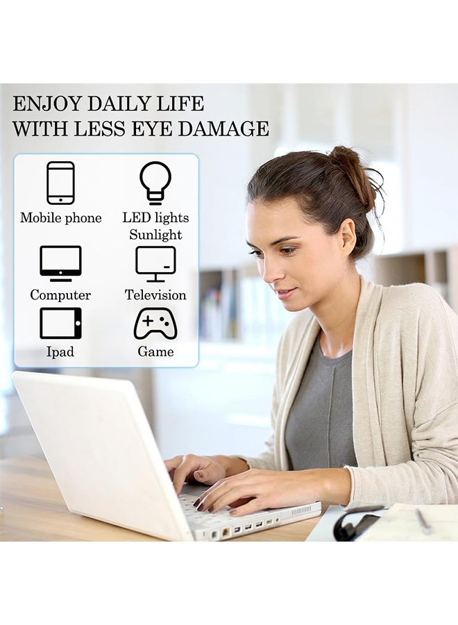 نظارات الضوء الأزرق للنساء والرجال | نظارات حجب الضوء الأزرق بنسبة 99% | نظارات الكمبيوتر | قيادة ليلاً | ألعاب | قراءة شاشة التلفاز والهواتف | إطار مربع | حماية من إجهاد العين والتوهج من الأشعة فوق البنفسجية - Image 4