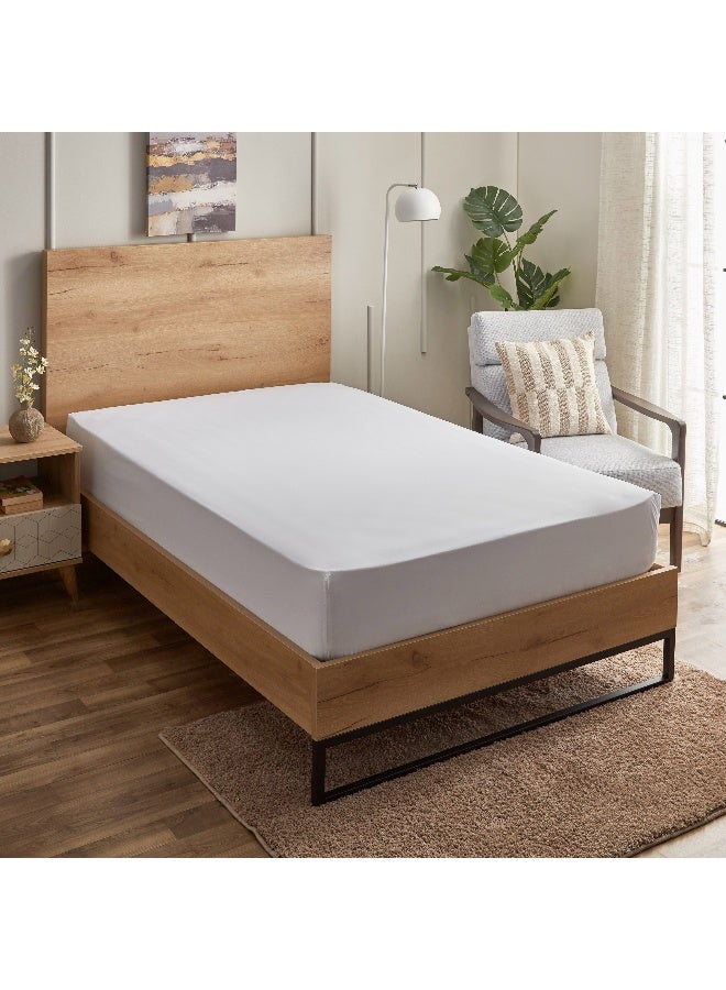 Home Box ملاءة بيضاء مشدودة لسرير توأم - Image 1