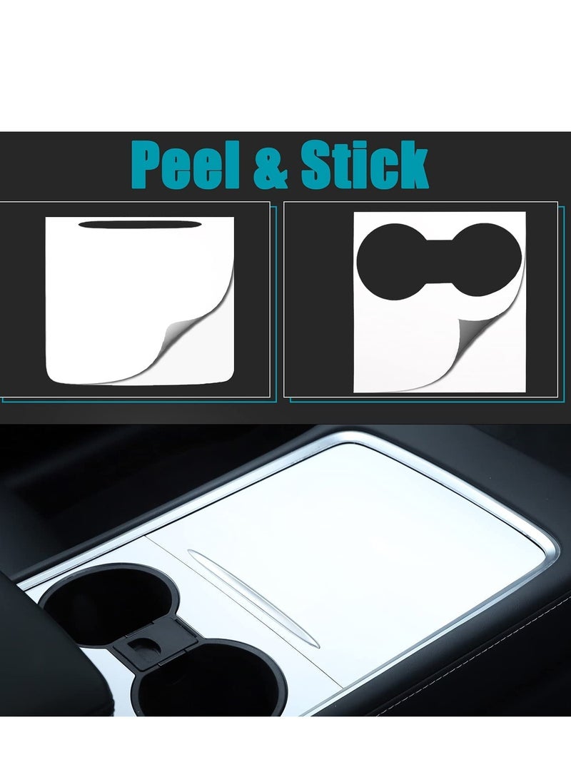 SYOSI - Model Y Wood Center Console Wrap for Tesla Model 3 Model Y 2021 2022 Protective Tesla Model 3 Console Cover Kit Interior Decoration with Installation Tools White Carbon Fiber - Image 1