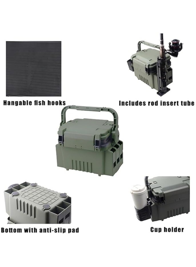 general Fishing multi-functional storage box, fish box storage box, sea fishing, rock fishing, can sit on reinforcement, thickening, large capacity, multi-layer - Image 3