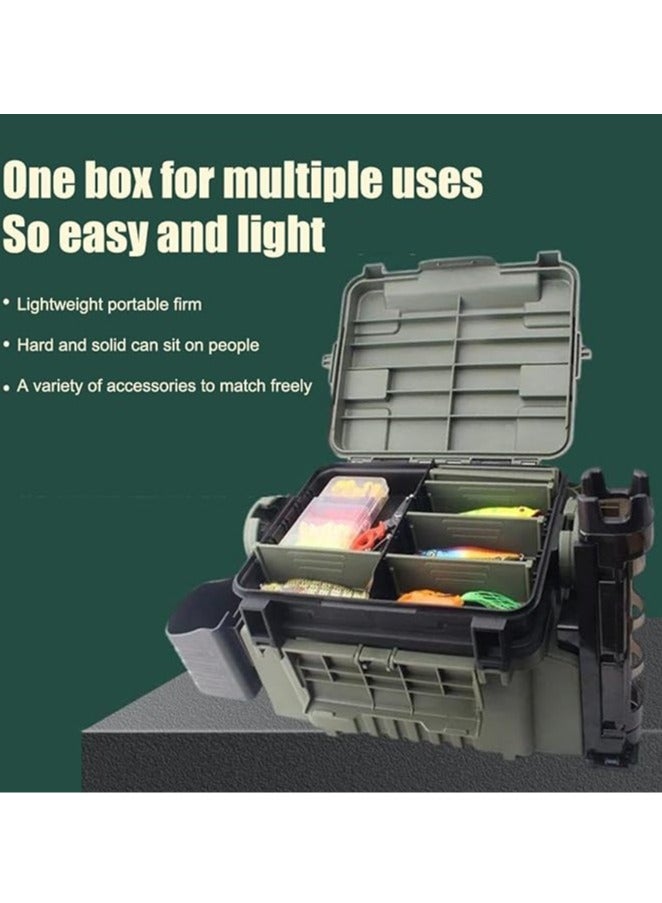 general Fishing multi-functional storage box, fish box storage box, sea fishing, rock fishing, can sit on reinforcement, thickening, large capacity, multi-layer - Image 5