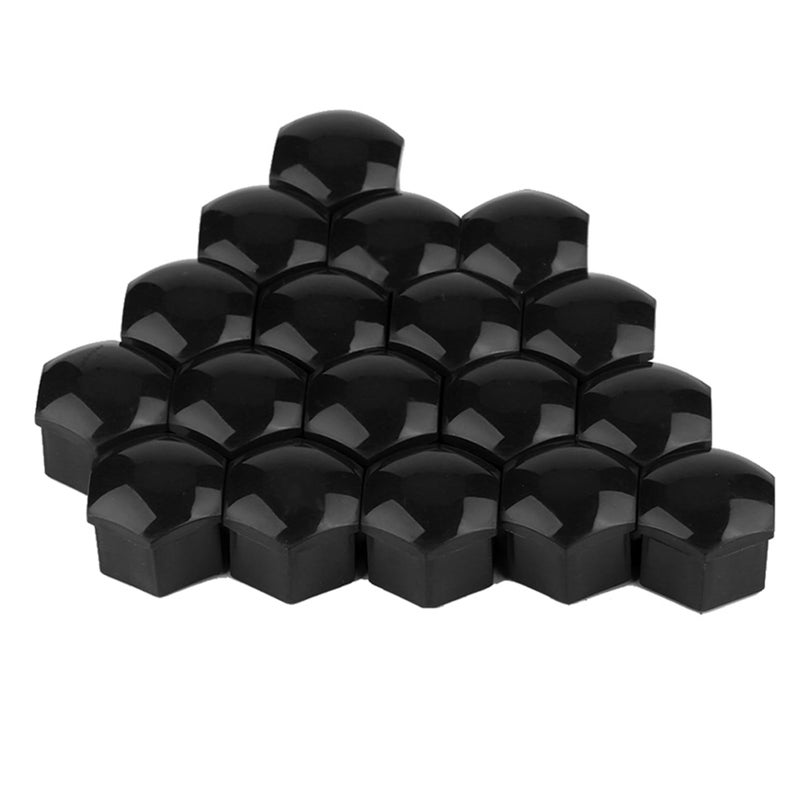 Black Nylon PA66 Wheel Nut Cover Caps Set 20 Pcs For 21mm Screws Antitheft Protection - Image 3