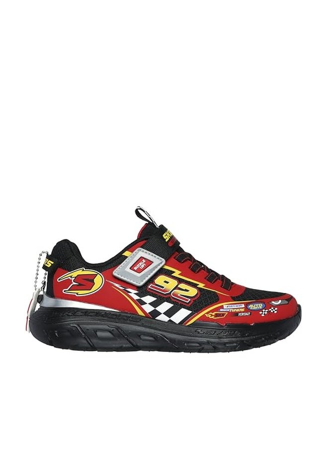 SKECHERS حذاء سنيكرز سكيشرز للأولاد من سكيش تراك، أسود/أحمر، 5 أطفال - Image 1