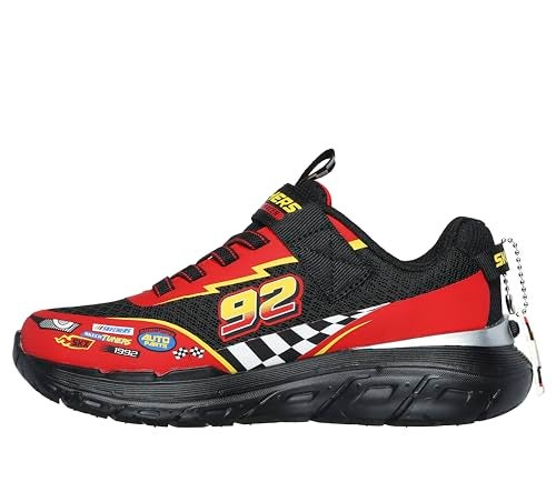 SKECHERS حذاء سنيكرز سكيشرز للأولاد من سكيش تراك، أسود/أحمر، 5 أطفال - Image 5
