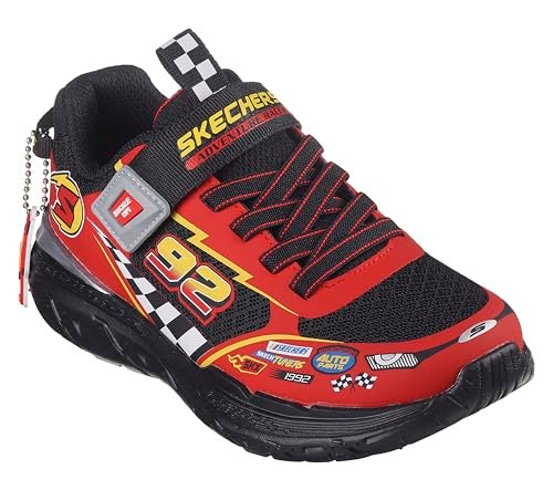 SKECHERS حذاء سنيكرز سكيشرز للأولاد من سكيش تراك، أسود/أحمر، 5 أطفال - Image 2