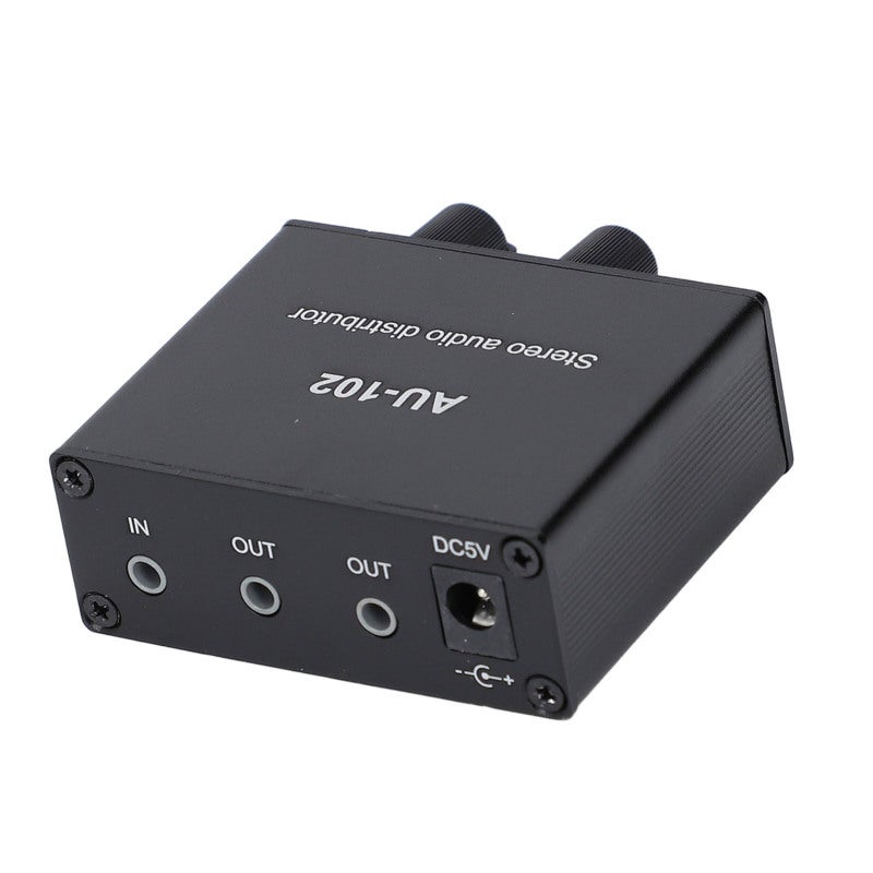 Audio Splitter: 3.5mm 2 Way Active Sound Distributor - Independent Volume Control Hifi Audio Amplifier for Headphone And Sound Device Connection - Image 4