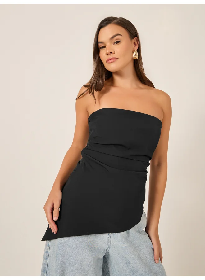 ستايلي Styli Bandeau Neck Asymmetric Hem Top