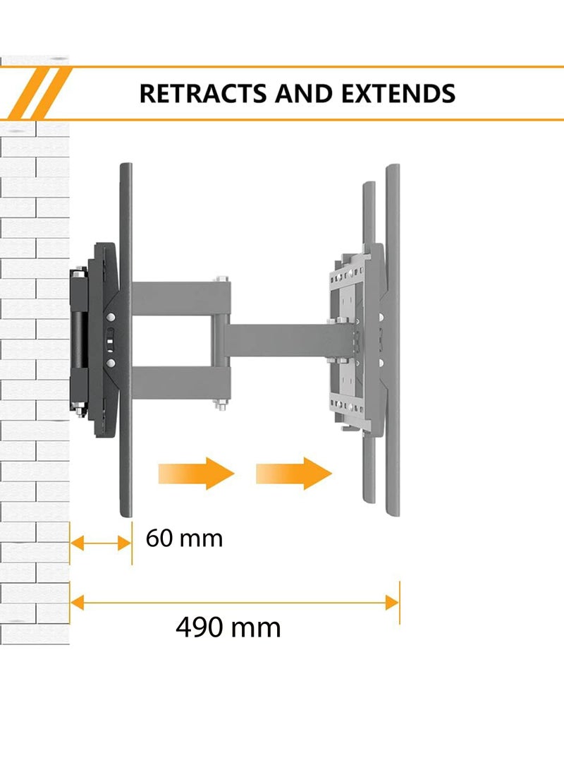 Universal TV Stand for 32-80 Inch TVs, Wall Mount with Double Arm Bracket, Supports Up to 143lbs/65kg  - Image 5