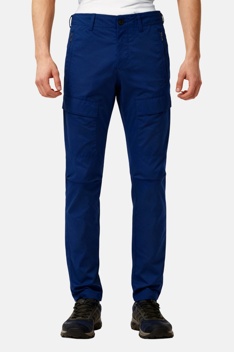 LACOSTE Men Regular Fit Solid Cargo Pants, Blue - Image 1